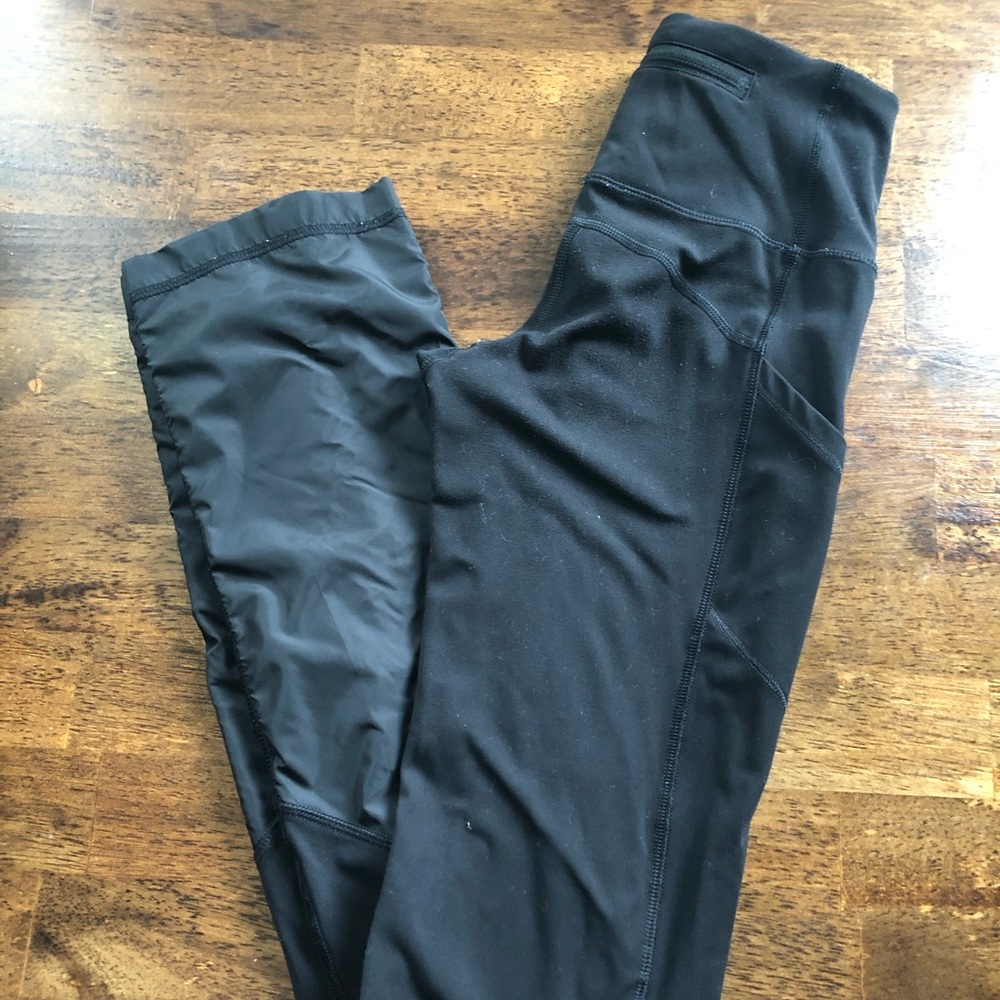 Lululemon Leggings with windbreaker material